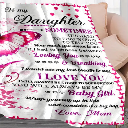 Daughter - Sometimes it's Hard - From Mom - Blanket