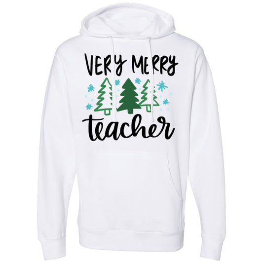 Very Merry Teacher Midweight Hooded Sweatshirt