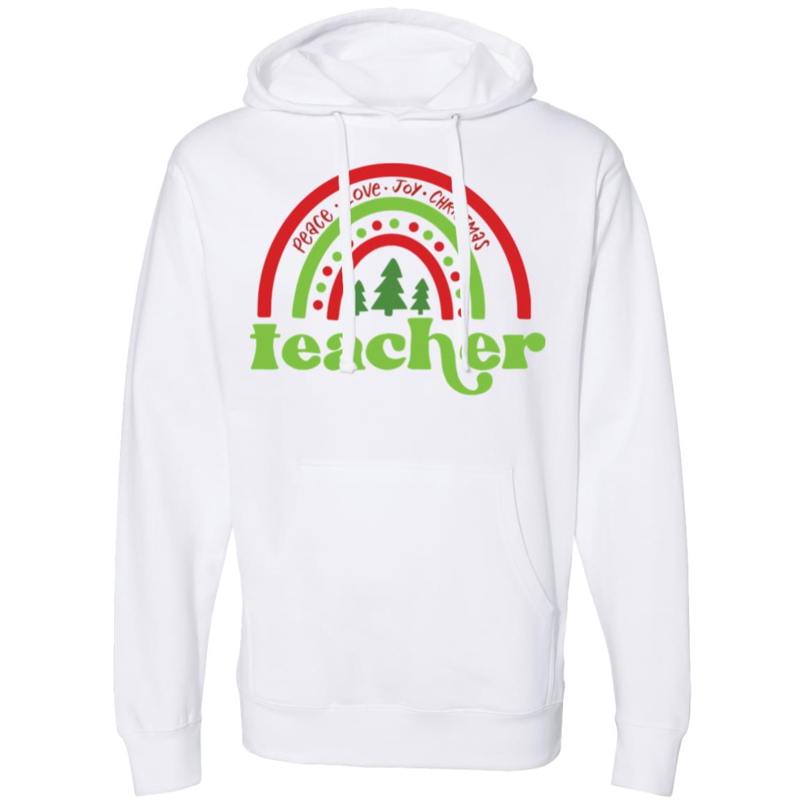 Peace Love Joy Teacher Midweight Hooded Sweatshirt