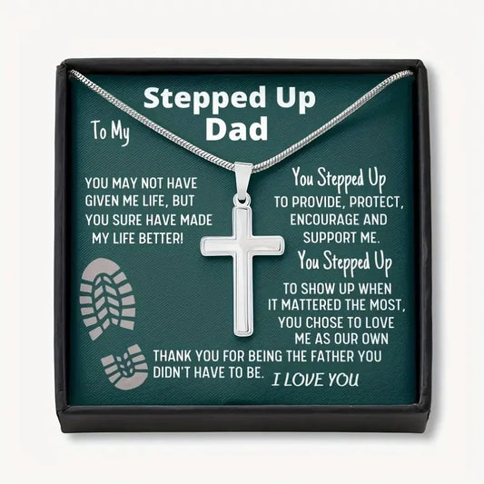 Stepped Up Dad- Footprint - Cross