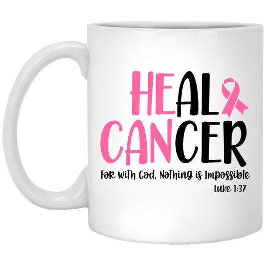 HEal CANcer I MUG I Breast Cancer Awareness