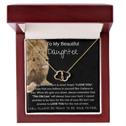 Old Lion I DAUGHTER from DAD I Everlasting Love Necklace