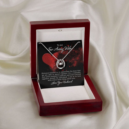 Distance Teaches Us I HUSBAND I Lucky In Love Necklace