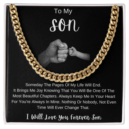 Pages Of My Life Fist I SON from DAD I Cuban Linked Chain