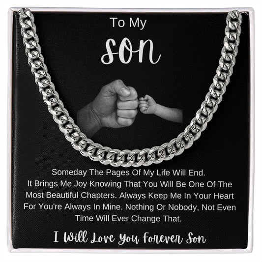 Pages Of My Life Fist I SON from DAD I Cuban Linked Chain