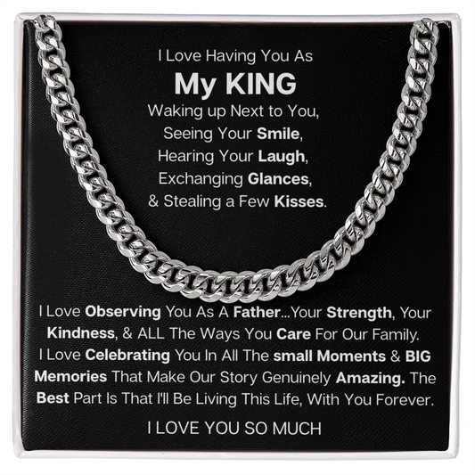 Love Observing I My KING I Just Because I Cuban Link Chain
