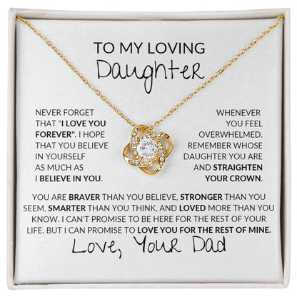 Believe in You I DAUGHTER From DAD I Love Knot Necklace