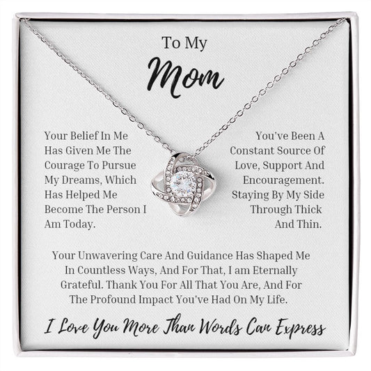 Your Belief In Me I MOM I Love Knot Necklace