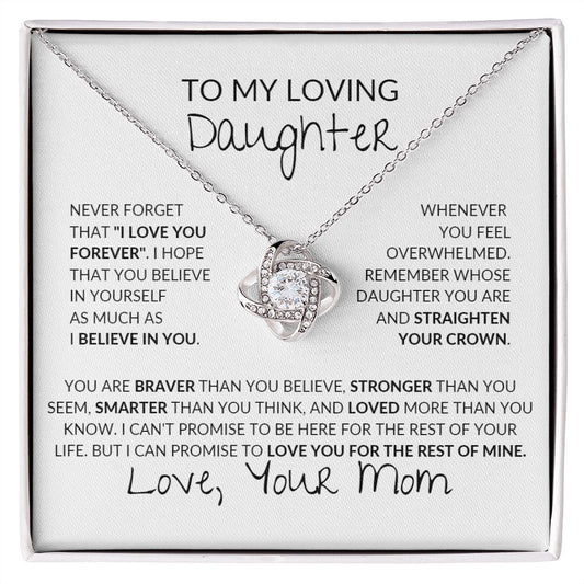Believe in You I DAUGHTER From MOM I Love Knot Necklace