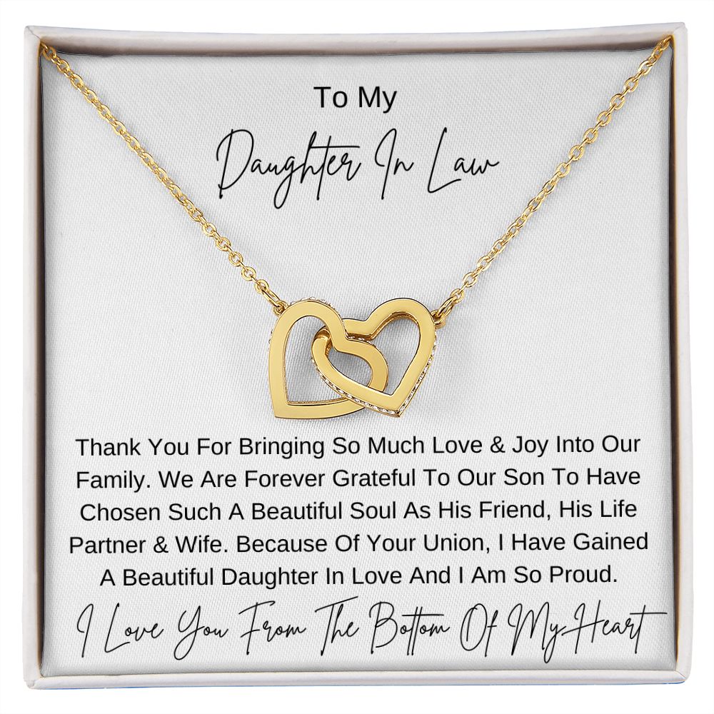 Bringing Love & Joy I DAUGHTER IN LAW from MIL I Interlocking Heart Necklace