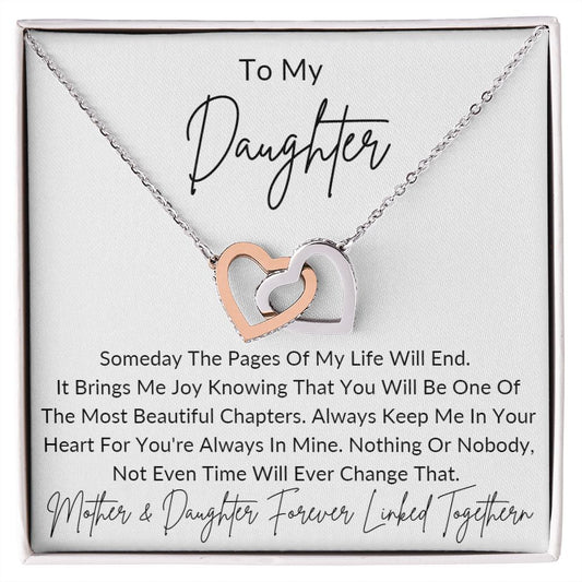 Most Beautiful Chapter I DAUGHTER from MOM I Interlocking Hearts Necklace