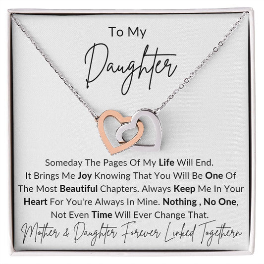Pages Of My Life I DAUGHTER from MOTHER I Interlocking Hearts Necklace