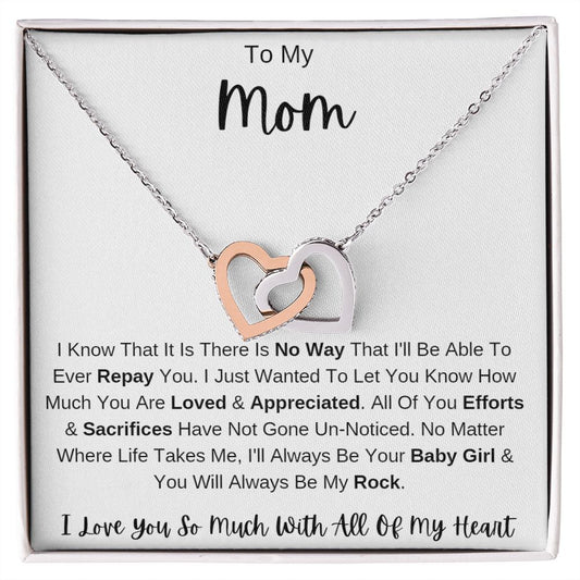 Efforts & Sacrifices I MOM from DAUGHTER I Interlocking Hearts Necklace