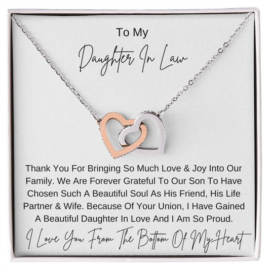 Bringing Love & Joy I DAUGHTER IN LAW from MIL I Interlocking Heart Necklace