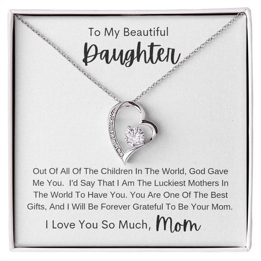 God Gave Me You I DAUGHTER from MOM I Forever Love Necklace