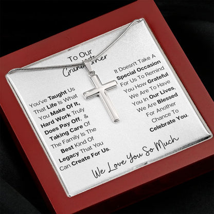 You've Taught Us I GRANDFATHER I Stainless Steel Cross Necklace