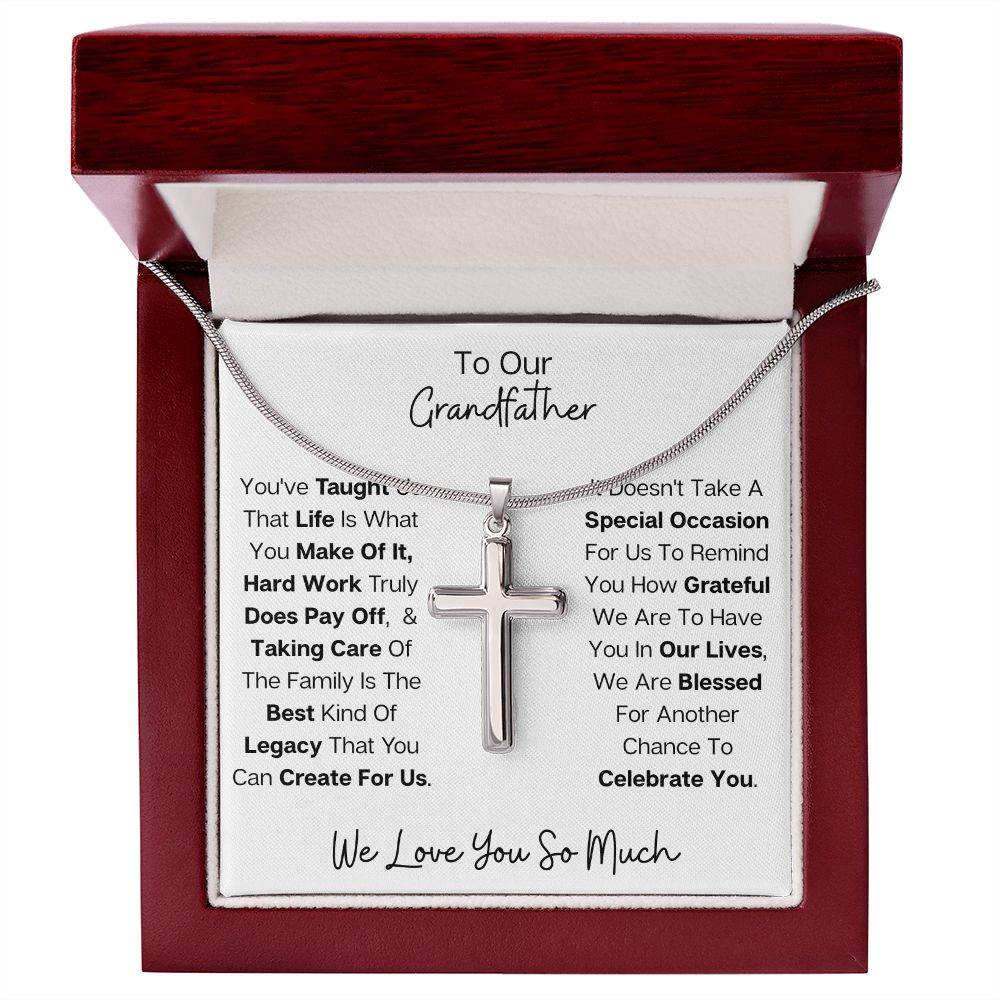 You've Taught Us I GRANDFATHER I Stainless Steel Cross Necklace